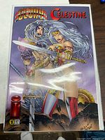 Front view of bagged Glory/Celestine #1 comic book showing full cover art and publisher details