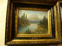 Framed pastel landscape front view
