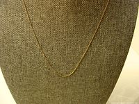 Full view of gold chain displayed on bust