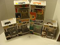 Group shot showing all six boxed Funko Pop figures