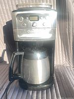Front view of Cuisinart coffee maker with thermal carafe in place