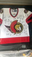 Full view of framed signed jersey