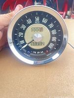 Front view showing dial, odometer, high beam and ignition indicators