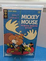 Front cover of Mickey Mouse "The Moose Monster Mystery" Gold Key comic in sleeve