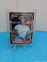 Front of Bo Jackson Donruss #35 Rated Rookie card in holder