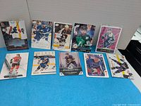 Front view first group of 11 assorted cards