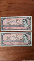 Both 1954 $2 bills full view