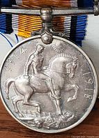 Close-up of obverse showing St. George on horseback and 1914-1918 dates