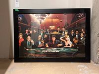 Full view of framed poster showing design and frame