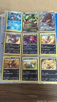 Page showing nine cards including holographic and EX variants
