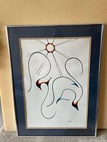 Full view of framed abstract artwork
