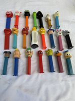 Full group of 21 PEZ dispensers displayed