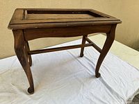 Full view of wooden side table front/side