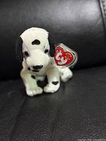Front view of Sparky Dalmatian plush with Ty tag