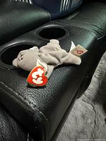 Front view of grey Ty koala plush showing heart swing tag