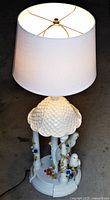 Lamp assembled with shade lit