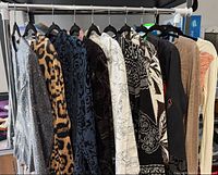 Full rack showing 10 garments on hangers