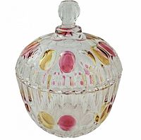 Full view of lidded crystal candy dish