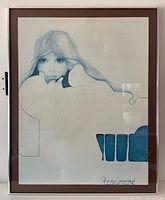 Full view of framed Rosamond Blue Ice lithograph