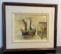 Full view of framed Rico oil painting