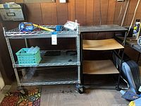 Both carts side by side showing overall structure, shelves and casters