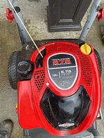 Top view showing Briggs & Stratton 6.75 ft-lb 190 cc engine and gas cap