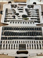 Open carry case showing full array of sockets, wrenches, ratchets and accessories