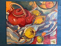 Full view of signed Kelvin Smith still life oil on board