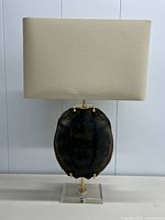 Full view of lamp with shade