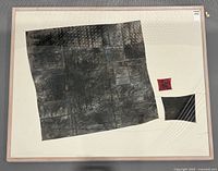 Front view of framed abstract tile print showing full composition