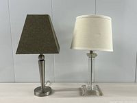 Both lamps side by side showing overall design and shades