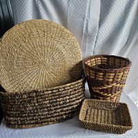 Group shot of all four baskets showing relative sizes and colours