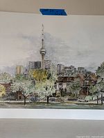 Full image of print showing Toronto skyline scene