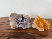 Front view of both mineral specimens