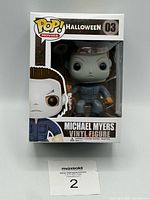 Front three-quarter view of boxed Funko Pop! Michael Myers figure