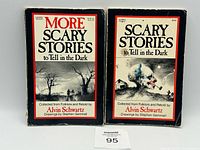 Front covers of both Alvin Schwartz Scary Stories paperbacks