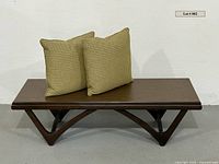 Coffee table front view with pillows on top