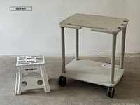 Cart and step stool side by side