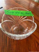 Top view showing scalloped rim and internal cut pattern