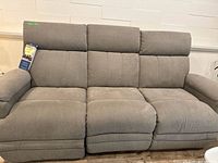 Front view of La-Z-Boy three-seat reclining sofa
