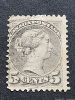 Front view of Canada 5¢ Small Queen stamp