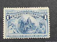 Front of the 1893 1¢ Columbian Exposition stamp