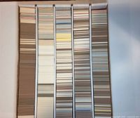 Top view of five-row box showing tightly packed cards