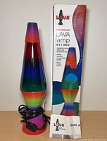 Lava Colormax lamp, cord with inline switch, instruction sheet, original box