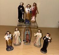 Group shot of all seven 4" religious statues