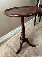 Full view of Gibbard mahogany round side table