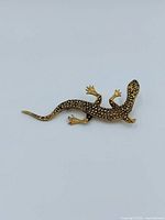 Front view showing lizard shape and stone detailing