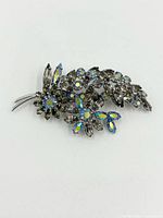 Front view of brooch showing rhinestone arrangement