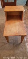 Full view of two-tier maple side table