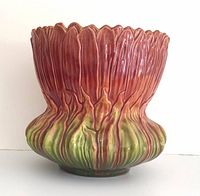 Full view showing shape and red-green glaze